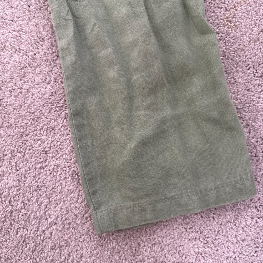 Nordstrom Green Ankle Linen Pants Safari Vacation Summer Lightweight‎ Sz M - Picture 11 of 13